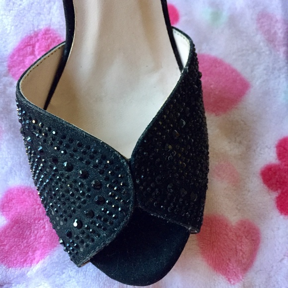 Woman elegant strapped high heel Black shoes 7.5 - Picture 5 of 8